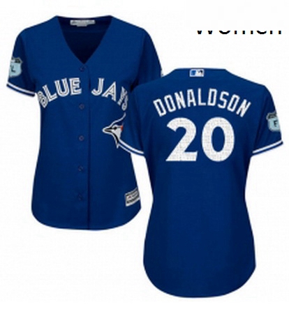 Womens Majestic Toronto Blue Jays 20 Josh Donaldson Authentic Royal Blue 2017 Spring Training Cool B