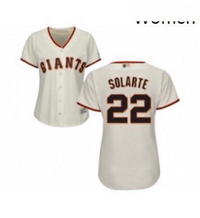 Womens San Francisco Giants 22 Yangervis Solarte Replica Cream Home Cool Base Baseball Jersey