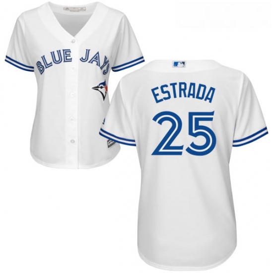 Womens Majestic Toronto Blue Jays 25 Marco Estrada Authentic White Home MLB Jersey