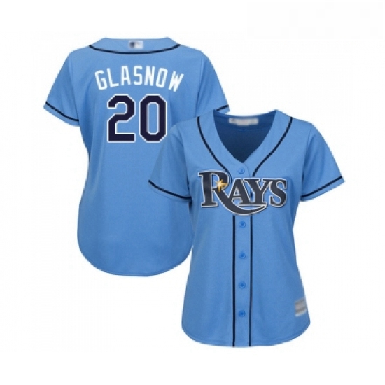 Womens Tampa Bay Rays 20 Tyler Glasnow Replica Light Blue Alternate 2 Cool Base Baseball Jersey