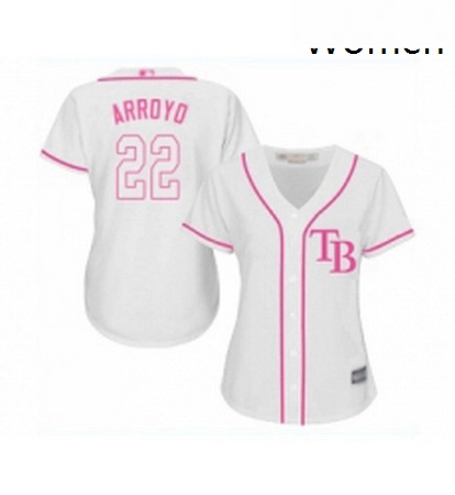 Womens Tampa Bay Rays 22 Christian Arroyo Replica White Fashion Cool Base Baseball Jersey