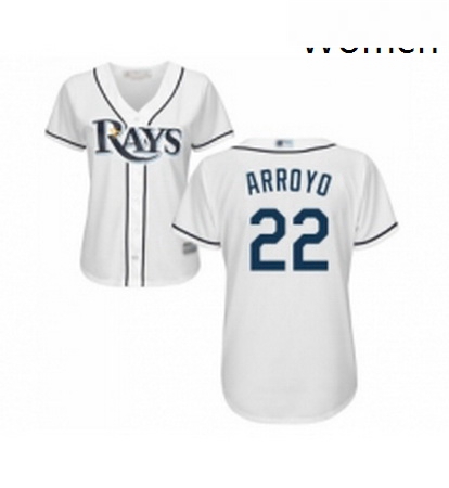 Womens Tampa Bay Rays 22 Christian Arroyo Replica White Home Cool Base Baseball Jersey