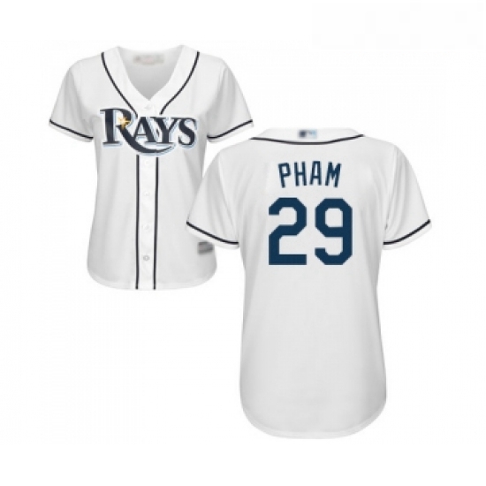 Womens Tampa Bay Rays 29 Tommy Pham Replica White Home Cool Base Baseball Jersey