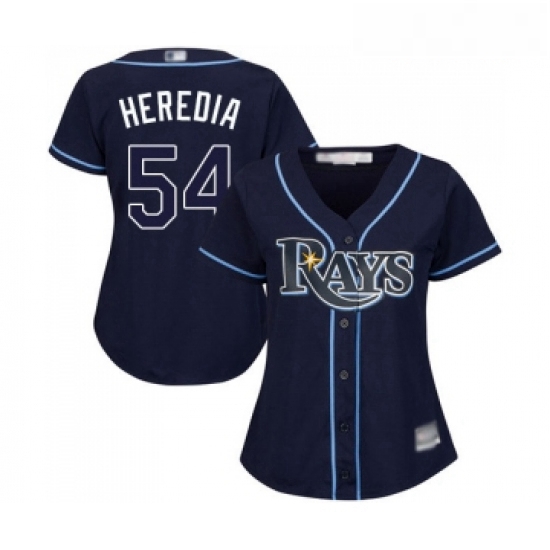 Womens Tampa Bay Rays 54 Guillermo Heredia Replica Navy Blue Alternate Cool Base Baseball Jersey