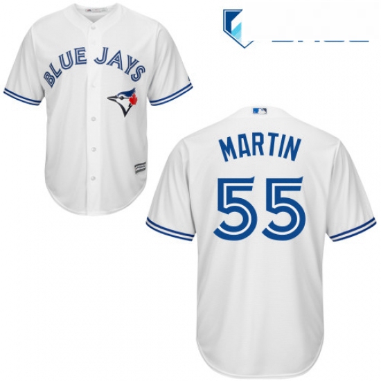 Womens Majestic Toronto Blue Jays 55 Russell Martin Replica White MLB Jersey