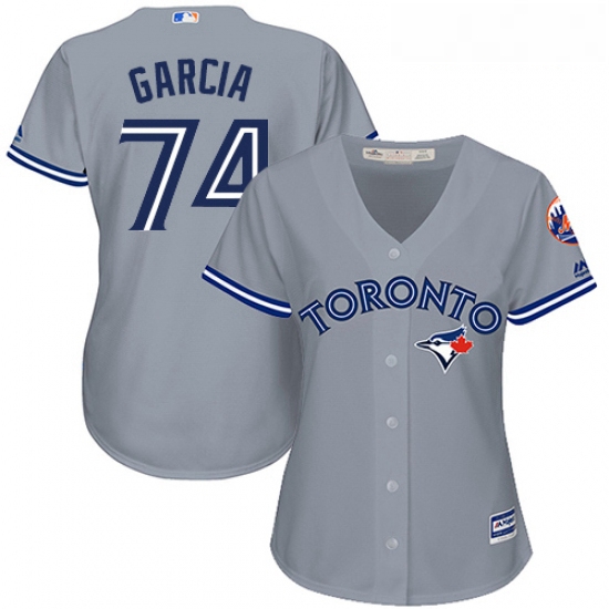 Womens Majestic Toronto Blue Jays 74 Jaime Garcia Replica Grey Road MLB Jersey