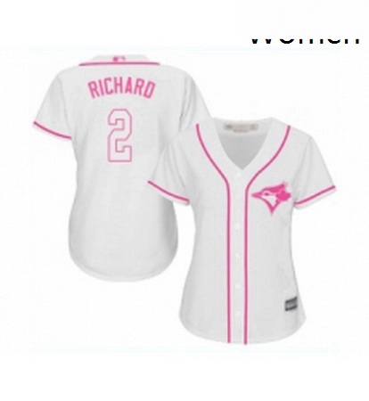 Womens Toronto Blue Jays 2 Clayton Richard Replica White Fashion Cool Base Baseball Jersey