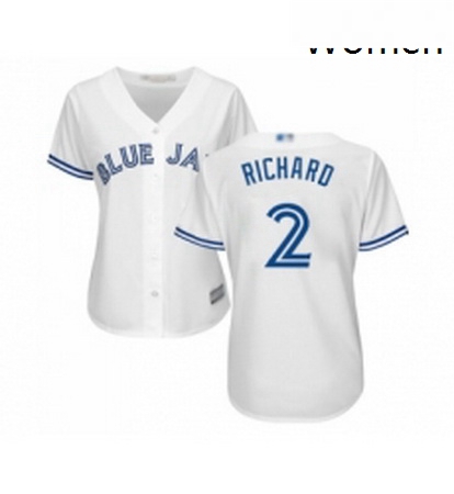 Womens Toronto Blue Jays 2 Clayton Richard Replica White Home Baseball Jersey