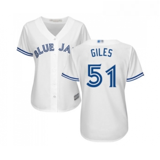 Womens Toronto Blue Jays 51 Ken Giles Replica White Home Baseball Jersey