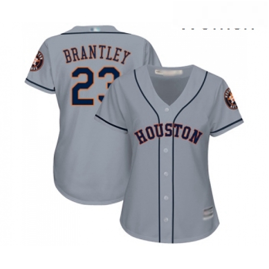 Womens Houston Astros 23 Michael Brantley Authentic Grey Road Cool Base Baseball Jersey