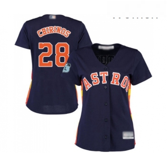 Womens Houston Astros 28 Robinson Chirinos Authentic Navy Blue Alternate Cool Base Baseball Jersey