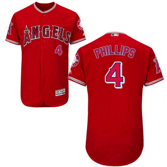 Mens Majestic Los Angeles Angels of Anaheim 4 Brandon Phillips Red Alternate Flexbase Authentic Coll