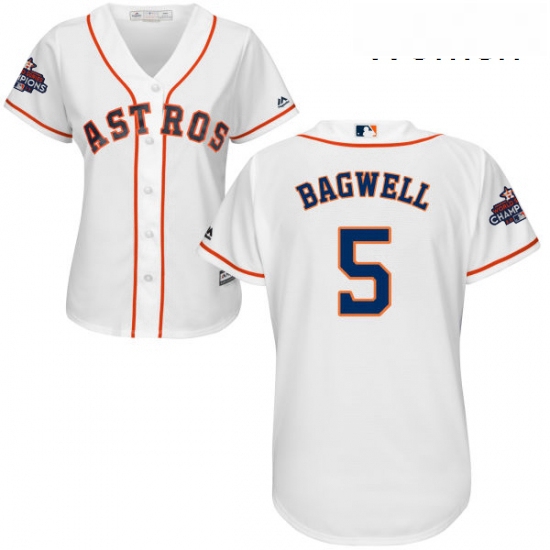 Womens Majestic Houston Astros 5 Jeff Bagwell Authentic White Home 2017 World Series Champions Cool 