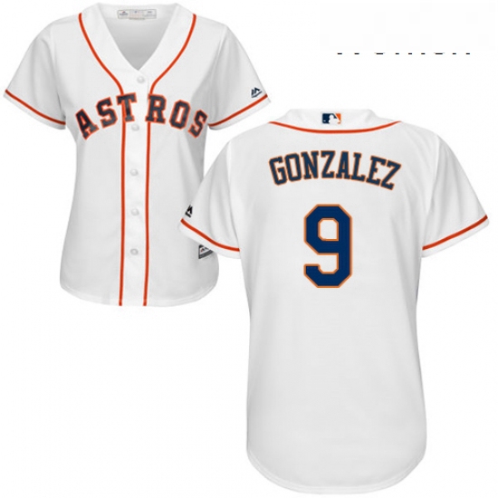 Womens Majestic Houston Astros 9 Marwin Gonzalez Replica White Home Cool Base MLB Jersey