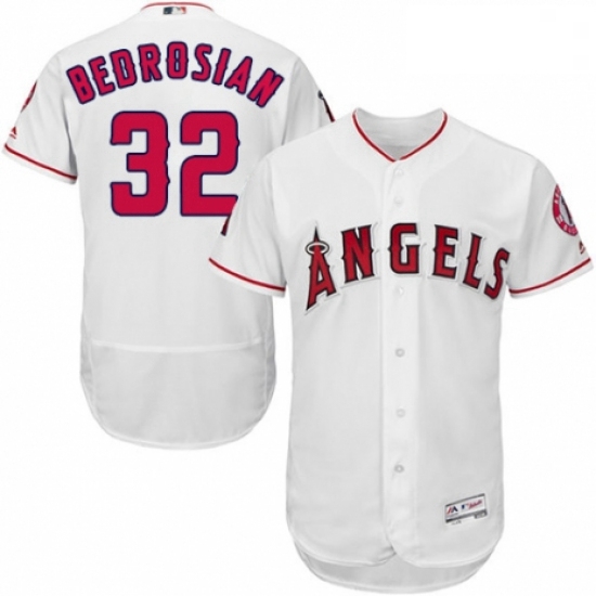 Mens Majestic Los Angeles Angels of Anaheim 32 Cam Bedrosian White Home Flex Base Authentic Collecti