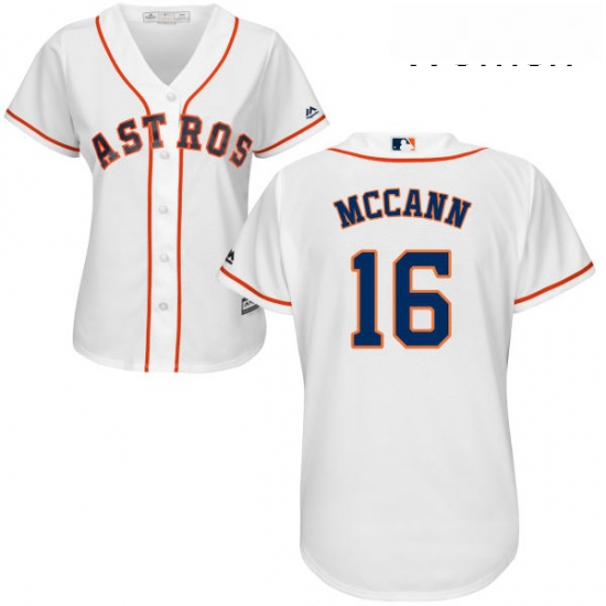Womens Majestic Houston Astros 16 Brian McCann Authentic White H