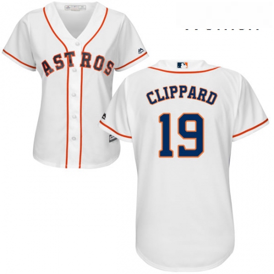 Womens Majestic Houston Astros 19 Tyler Clippard Authentic White Home Cool Base MLB Jersey