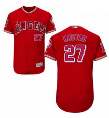 Mens Majestic Los Angeles Angels of Anaheim 27 Darin Erstad Red Alternate Flexbase Authentic Collect