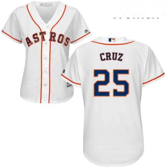 Womens Majestic Houston Astros 25 Jose Cruz Authentic White Home Cool Base MLB Jersey