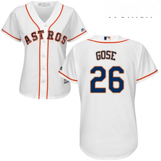 Womens Majestic Houston Astros 26 Anthony Gose Authentic White Home Cool Base MLB Jersey