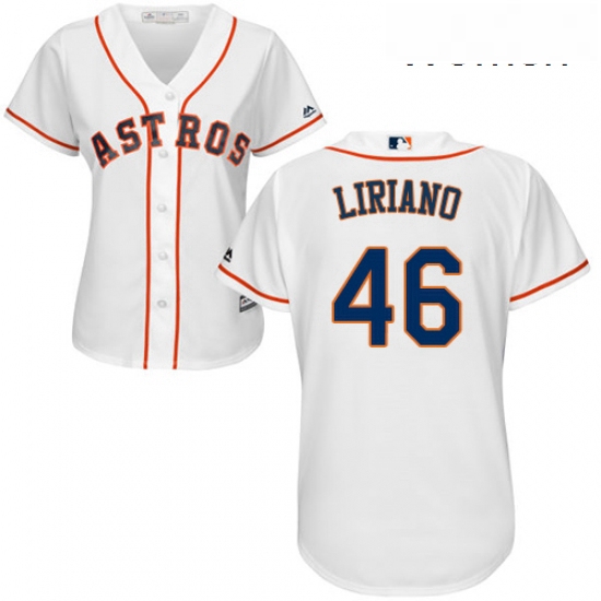 Womens Majestic Houston Astros 46 Francisco Liriano Authentic White Home Cool Base MLB Jersey