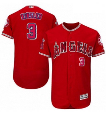 Mens Majestic Los Angeles Angels of Anaheim 3 Ian Kinsler Red Alternate Flex Base Authentic Collecti