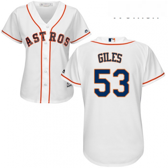 Womens Majestic Houston Astros 53 Ken Giles Replica White Home Cool Base MLB Jersey