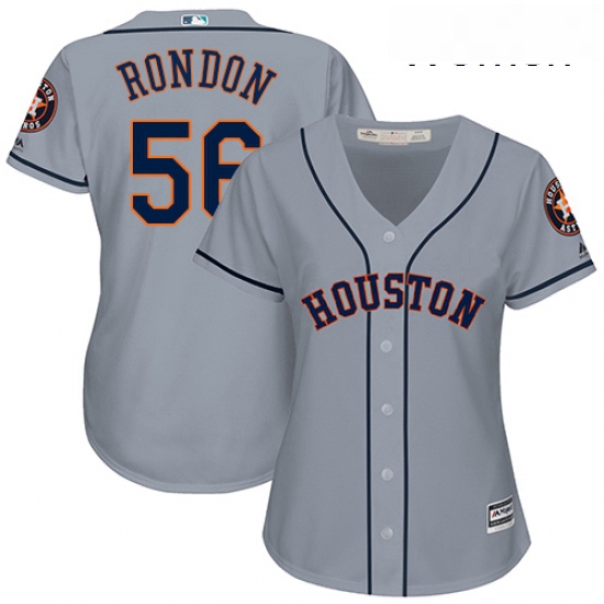 Womens Majestic Houston Astros 56 Hector Rondon Authentic Grey Road Cool Base MLB Jersey