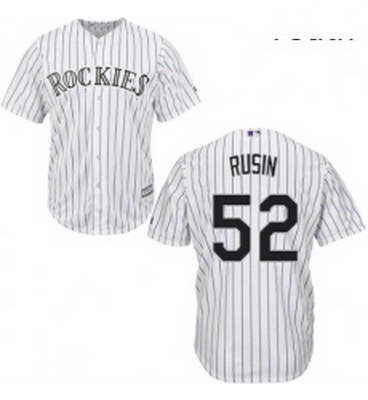 Youth Majestic Colorado Rockies 52 Chris Rusin Authentic White Home Cool Base MLB Jersey