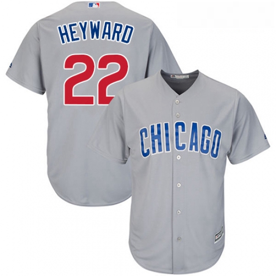 Youth Majestic Chicago Cubs 22 Jason Heyward Authentic Grey Road Cool Base MLB Jersey