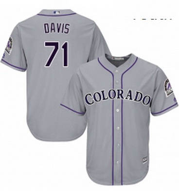 Youth Majestic Colorado Rockies 71 Wade Davis Authentic Grey Road Cool Base MLB Jersey