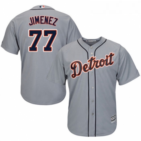 Youth Majestic Detroit Tigers 77 Joe Jimenez Authentic Grey Road Cool Base MLB Jersey