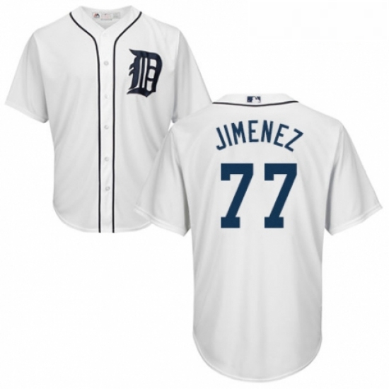 Youth Majestic Detroit Tigers 77 Joe Jimenez Authentic White Home Cool Base MLB Jersey