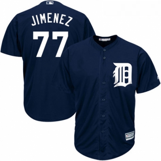 Youth Majestic Detroit Tigers 77 Joe Jimenez Replica Navy Blue Alternate Cool Base MLB Jersey