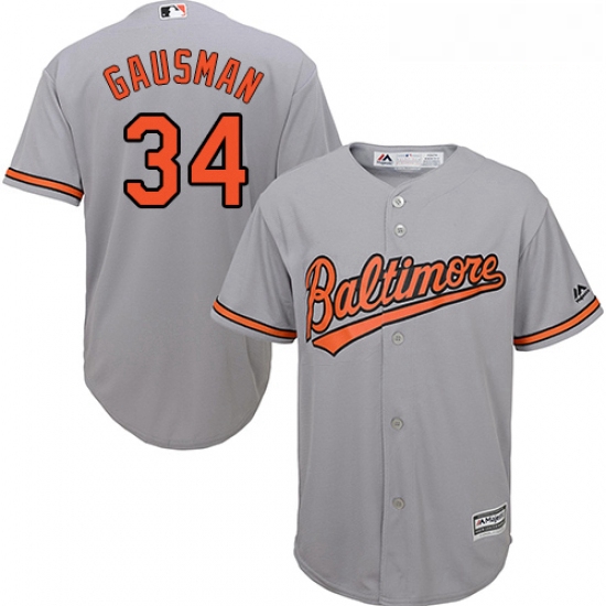 Youth Majestic Baltimore Orioles 34 Kevin Gausman Authentic Grey Road Cool Base MLB Jersey