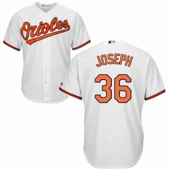 Youth Majestic Baltimore Orioles 36 Caleb Joseph Authentic White Home Cool Base MLB Jersey