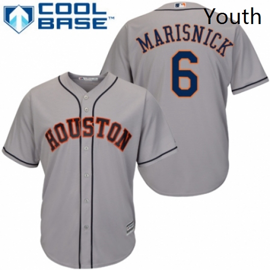 Youth Majestic Houston Astros 6 Jake Marisnick Authentic Grey Road Cool Base MLB Jersey