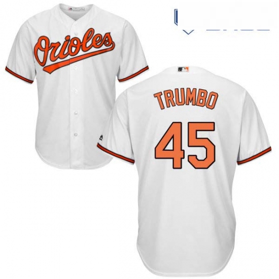 Youth Majestic Baltimore Orioles 45 Mark Trumbo Replica White Home Cool Base MLB Jersey