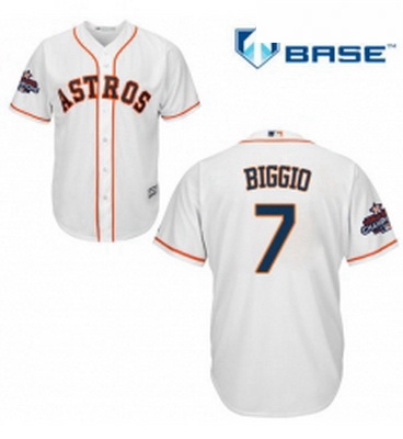 Youth Majestic Houston Astros 7 Craig Biggio Authentic White Home 2017 World Series Champions Cool B