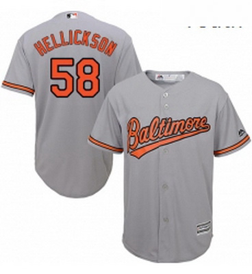 Youth Majestic Baltimore Orioles 58 Jeremy Hellickson Authentic Grey Road Cool Base MLB Jersey