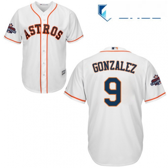 Youth Majestic Houston Astros 9 Marwin Gonzalez Replica White Home 2017 World Series Champions Cool 