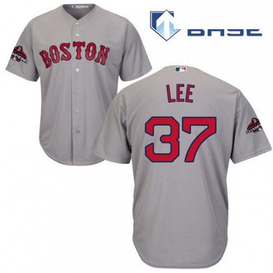 Youth Majestic Boston Red Sox 37 Bill Lee Authentic Grey Road Cool Base 2018 World Series Champions 