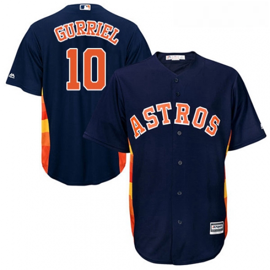 Youth Majestic Houston Astros 10 Yuli Gurriel Replica Navy Blue Alternate Cool Base MLB Jersey