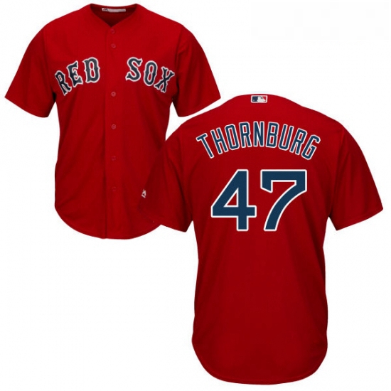 Youth Majestic Boston Red Sox 47 Tyler Thornburg Authentic Red Alternate Home Cool Base MLB Jersey