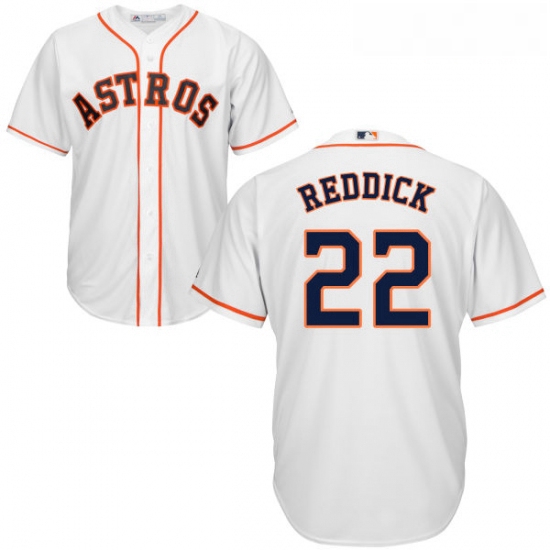 Youth Majestic Houston Astros 22 Josh Reddick Authentic White Home Cool Base MLB Jersey