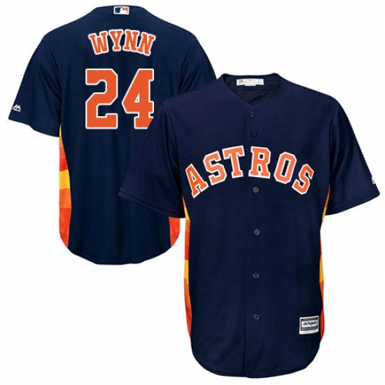 Youth Majestic Houston Astros 24 Jimmy Wynn Authentic Navy Blue Alternate Cool Base MLB Jersey