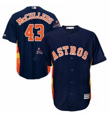 Youth Majestic Houston Astros 43 Lance McCullers Authentic Navy Blue Alternate 2017 World Series Cha