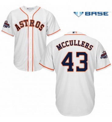 Youth Majestic Houston Astros 43 Lance McCullers Authentic White Home 2017 World Series Champions Co