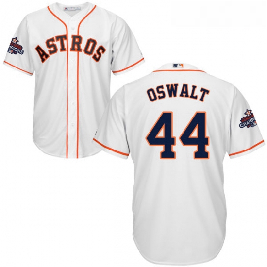 Youth Majestic Houston Astros 44 Roy Oswalt Authentic White Home 2017 World Series Champions Cool Ba