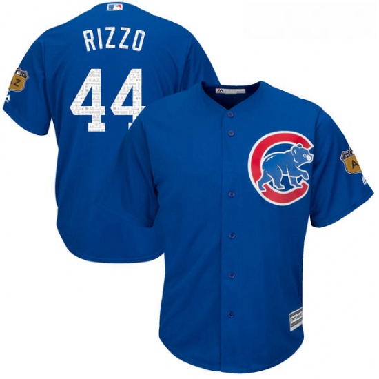 Youth Majestic Chicago Cubs 44 Anthony Rizzo Authentic Royal Blue 2017 Spring Training Cool Base MLB